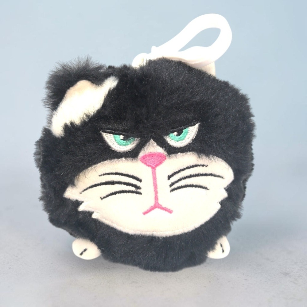 Jay at Play Hangry Petz Bella Black Cat Plush Keychain Bag Clip 4" 2024